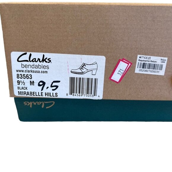 Clarks Bendables Mirabelle Hills‎ 9.5M Ankle Booties Black Leather Casual Heeled - Picture 10 of 10